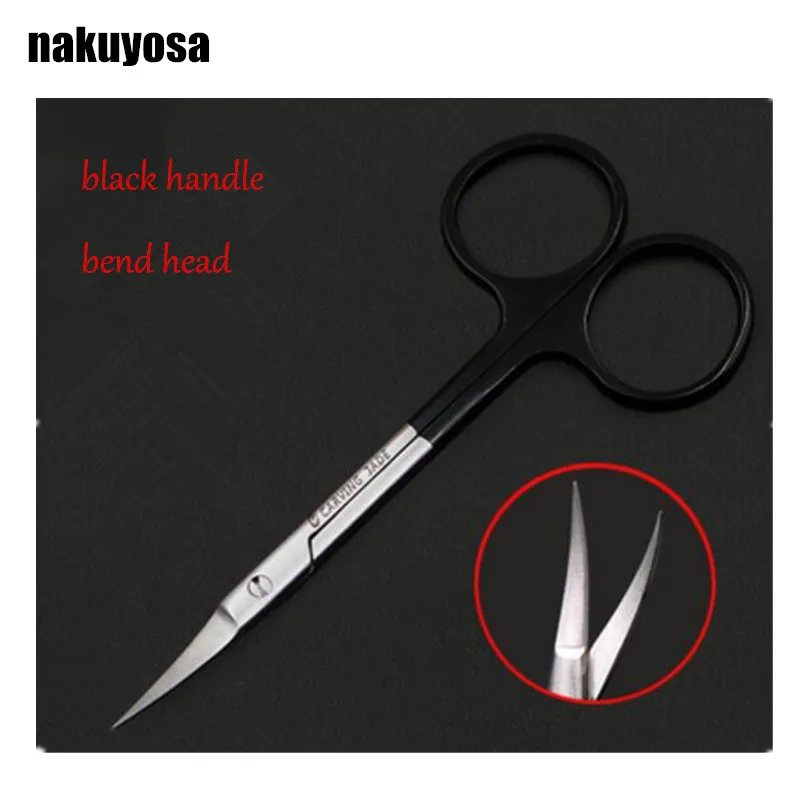 

bend head black handle medical surgical eye scissors beauty scissors cut tissue scissors