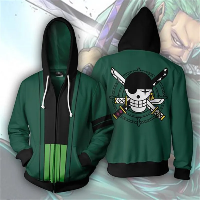 

3d Digital Printing ONE PIECE Roronoa Zoro Costume Hoodie Cosplay Sweatshirts Clothing Costumes