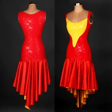 Костюмы для латиноамериканских танцев Танцевальный костюм Лето рукавов подчеркивает латинские танцы платье для женщин латинский танец конкурс костюм платье