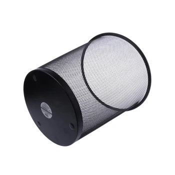 

Metal Mesh Wastebasket Round Trash Can Recycling Bin Office Tools Supplies Black