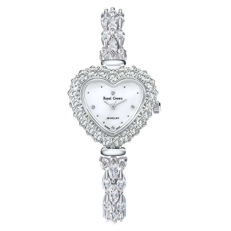 

Royal Crown Jewelry Watch 3595B Italy brand Diamond Japan MIYOTA platinum Empress Dowager Women's Bracelet Fashion Quartz Watch