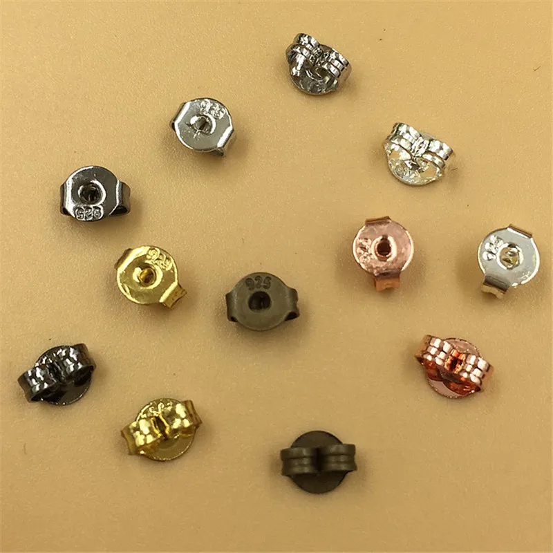 

200pcs Ear Back Stopper 4mm Copper Butterfly Earrings Ear Back Fit Stud Earrings Clasp Earring Findings DIY Ear Accessories