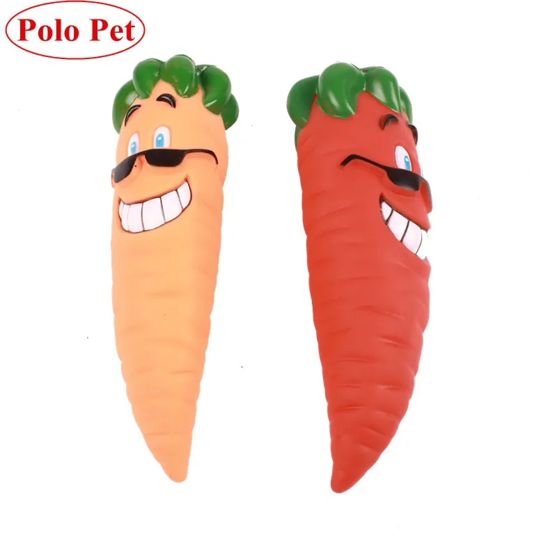 eco friendly Plastic Rubber Toy Durable Carrot Dog Toys Cat Pet Cotton