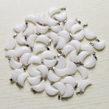 

Charms Wholesale 30Pcs/Lot Natural White Stones Moon Shape Beads Pendants For Jewelry Making Necklace Earrings Free Shipping