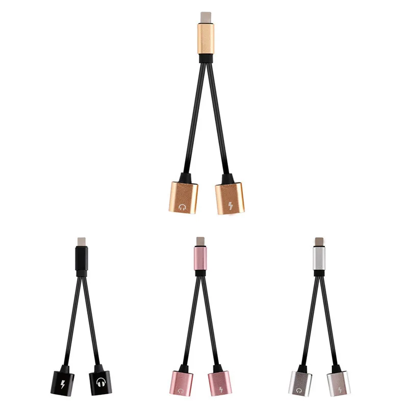 2 in 1 Headphone Adapter For iphone7/iphoneX/8/8Plus Dual USB Headphone Adapter Cable Charging & Listening Music Splitter Cord 2 in 1 Headphone Adapter For iphone7/iphoneX/8/8Plus Dual USB Headphone Adapter Cable Charging & Listening Music Splitter Cord