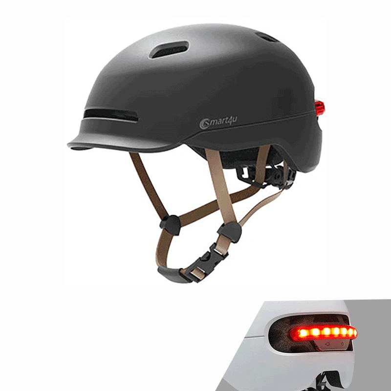 

Xiaomi Smart4u Waterproof Bicycle Smart Flash Helmets Back Light Riding Mountain Road Scooter Matte Helmet For Men Women Light