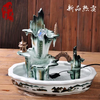 

crafts decor hand wedding cutting dies home Ceramic rockery water fountain decoration living room office feng shui lucky round a