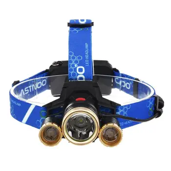 

3X LED Headlamp 8000 LM T6 Bicycle Light Rechargeable Hiking Headlight