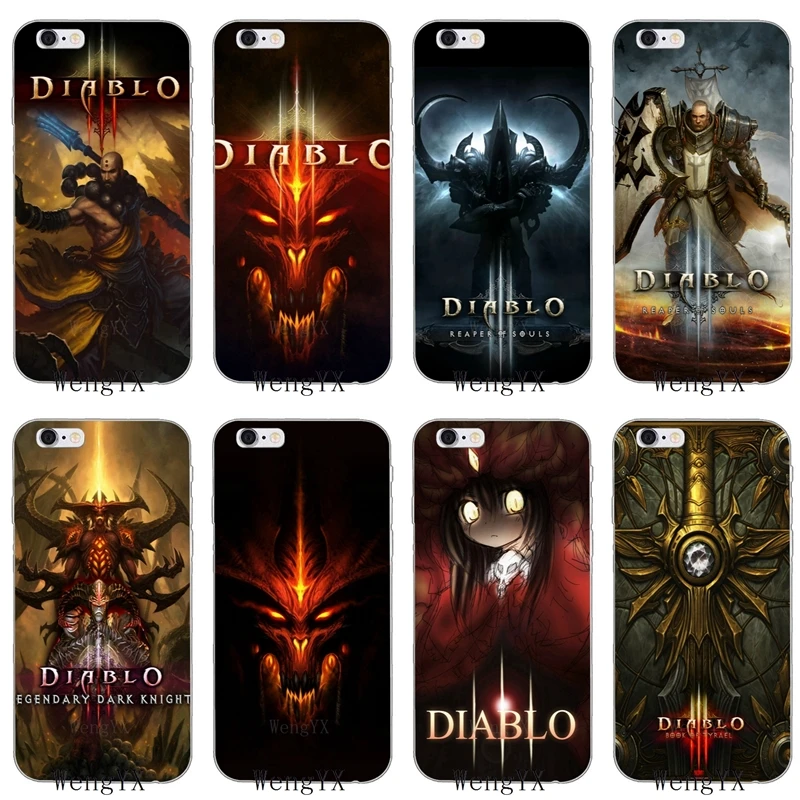 

cool game Diablo 3 Slim silicone Soft phone case For iPhone 4 4s 5 5s 5c SE 6 6s plus 7 7plus 8 8plus X