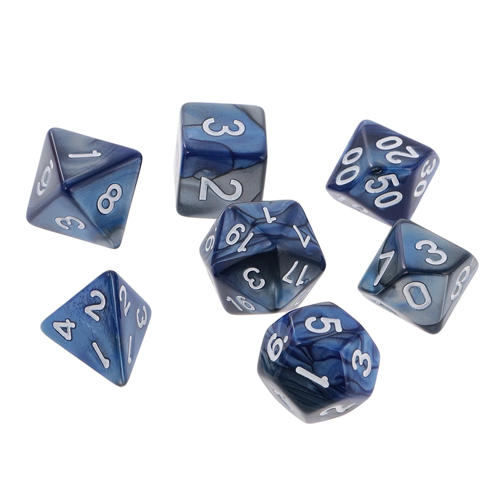 New 7PCS Two Colors Polyhedral Dice 16mm for Dungeons and Dragons Table Games Party Colorful Accessories for Board Game
