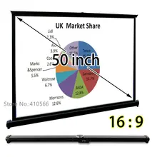 Portable Table Projection Screen 50″ Diagonal 16:9 HD Projector Screens Best For Office PPT Business Presentation