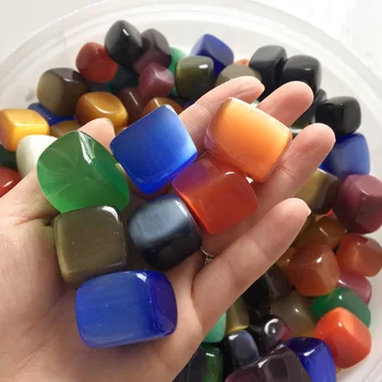 

Natural Mixed Color Cat's eye stone Tumbled Stones Crystals minerals Aquarium flowerpot decoration Feng shui furnishing articles