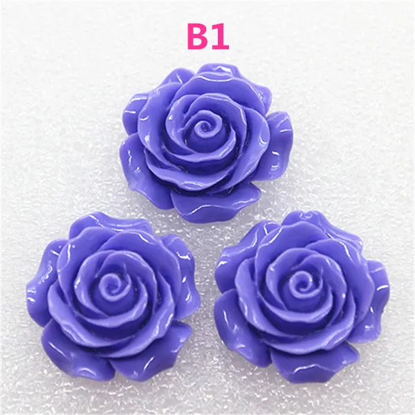 10pcs 28mm Resin Camellia Flower Flatback Cabochon DIY Scrapbooking Decorative Craft Making,15 Colors to Choose