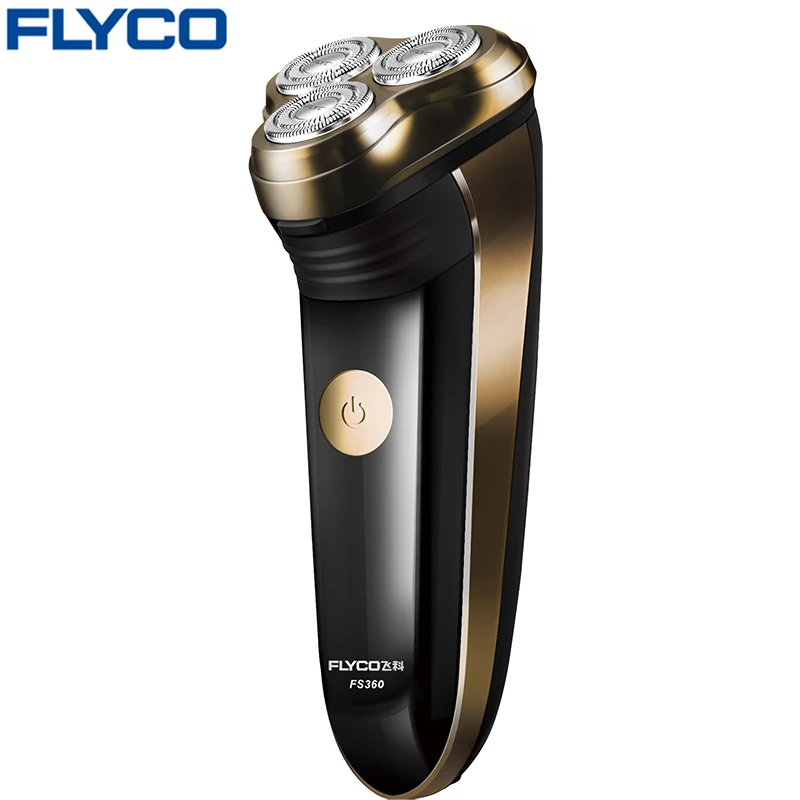 FLYCO professional 3 плавающие головки электробритва для мужчин с выскальзывающим триммером полная головка моющаяся бритва индикатор заряда FS360