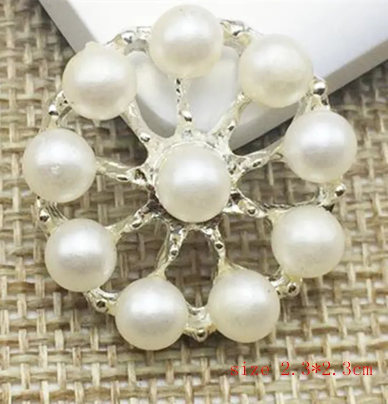 

23 MM 24Pcs/lot Handmade Vintage Buttons Crystal Pearl Flower Center Alloy Flatback Rhinestone Buttons Craft Supplies MYQB061