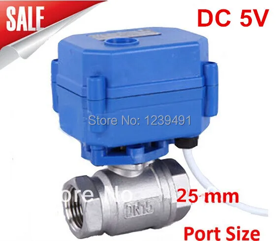 

Motorized Ball Valve 1" DN25 DC5V ,CR03 Wire 2 way Stainless Steel 304 Electric Ball Valve