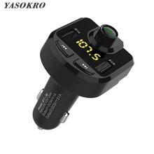 YASOKRO Car Bluetooth FM Transmitter MP3 Audio Player With 5V 3.1A Dual USB Car Charger Support TF Card Play HandFree Kit