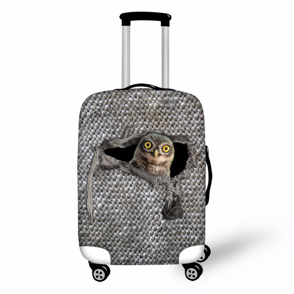 

Grey Printing Owl Birds Luggage Protective Dust Cover Dustproof Suitcase Protective Dust Cover Elastic Luggage Cover
