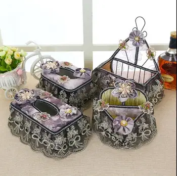 

Cloth art lace box tissue box of European creative paper