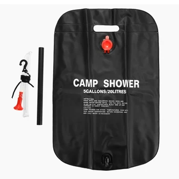 

Outdoor Camping Hiking Solar Energy Heated Camp Shower Bag PVC Water Bag 20L / 5 Gallons