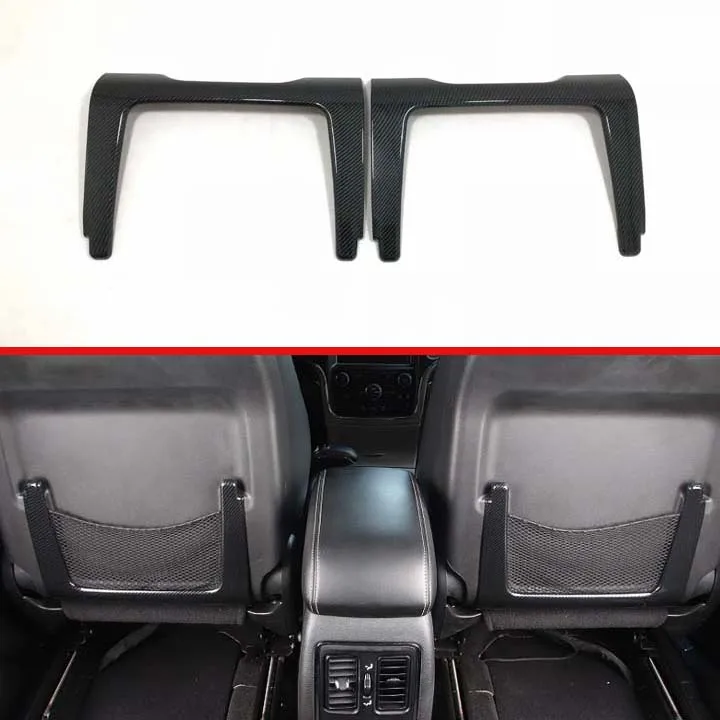 

For Jeep Grand Cherokee 2018 2019 Car Styling Accessories Carbon Fiber Style Interior Front Seat Back Net Frame Cover Trim