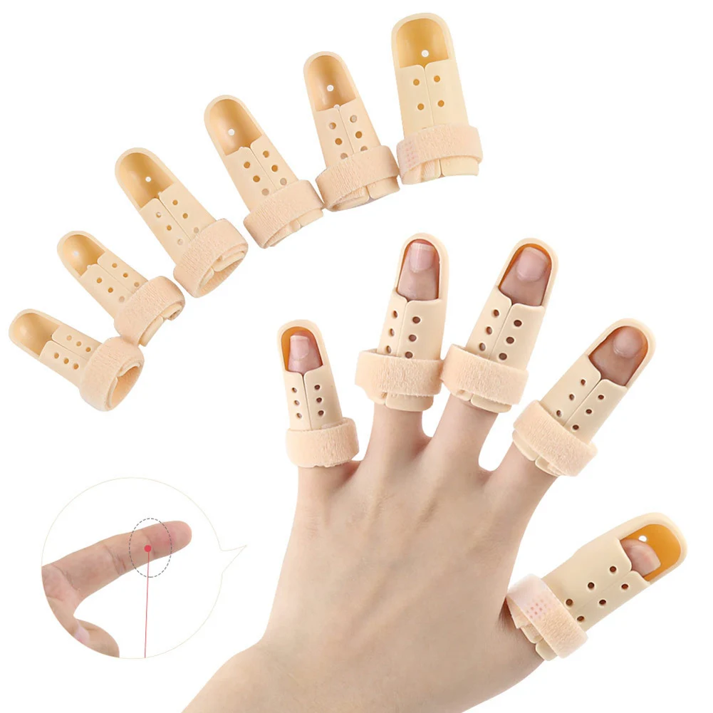 6 Pcs Finger Splint Brace Mallet Finger Protector Support for Finger Joint Pain Finger Fracture Protection Brace Corrector set