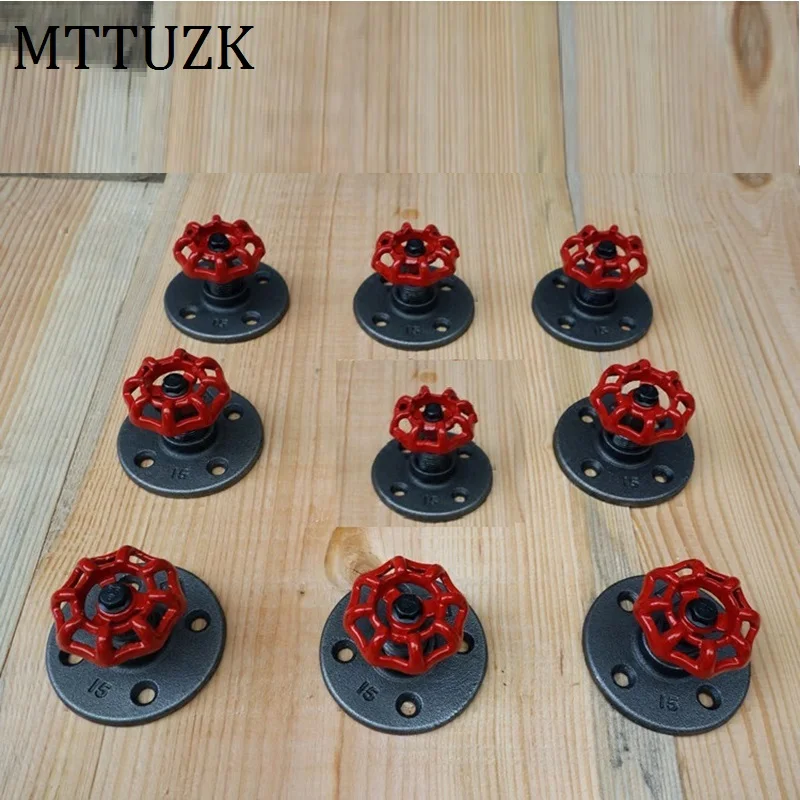 MTTUZK Iron Industrial retro steam valve hooks Cast iron valve drawer handles Industrial damper
