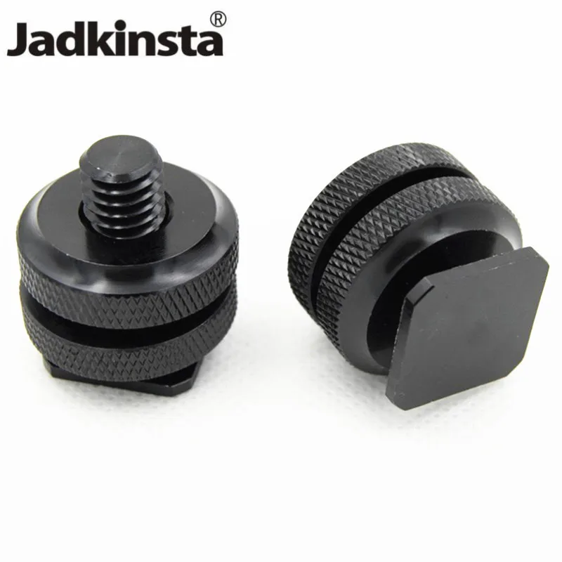 

Jadkinsta 3/8 Dual Nuts Mount Screw Tripod Hot Shoe Adapter Convert to Flash Stand Photo Studio Accessories