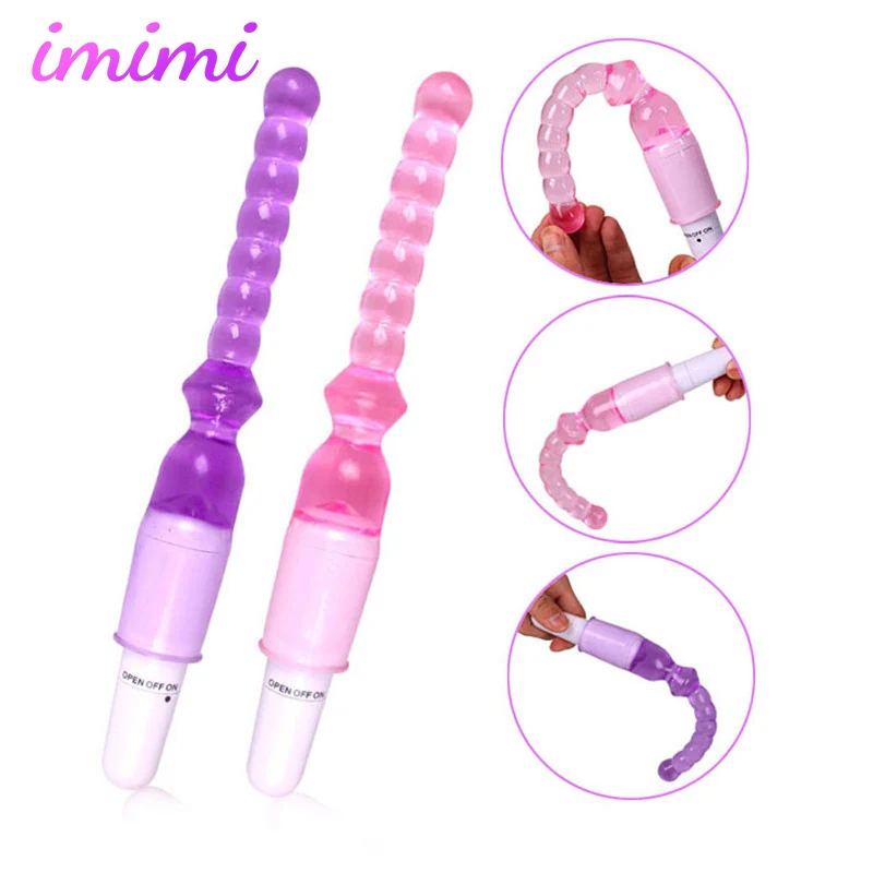 Jelly Vibrator Stick Anal Plug Vibrator Long Anal Beads Silicone G-Spot Massager Adults Sex Shop Vibrator Sex Toys for Couples