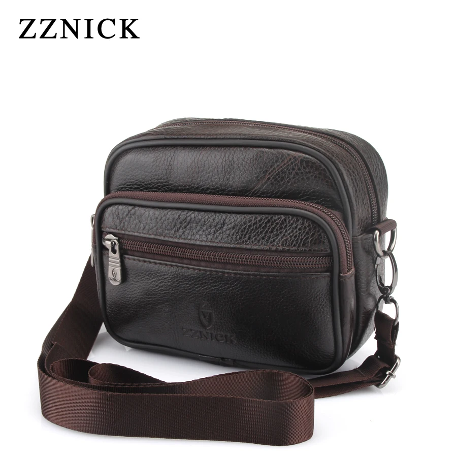 

ZZNICK 2019 Genuine Cowhide Leather Shoulder Bag Small Messenger Bags Men Travel Crossbody Bag Handbags New Fashion Men Bag Flap