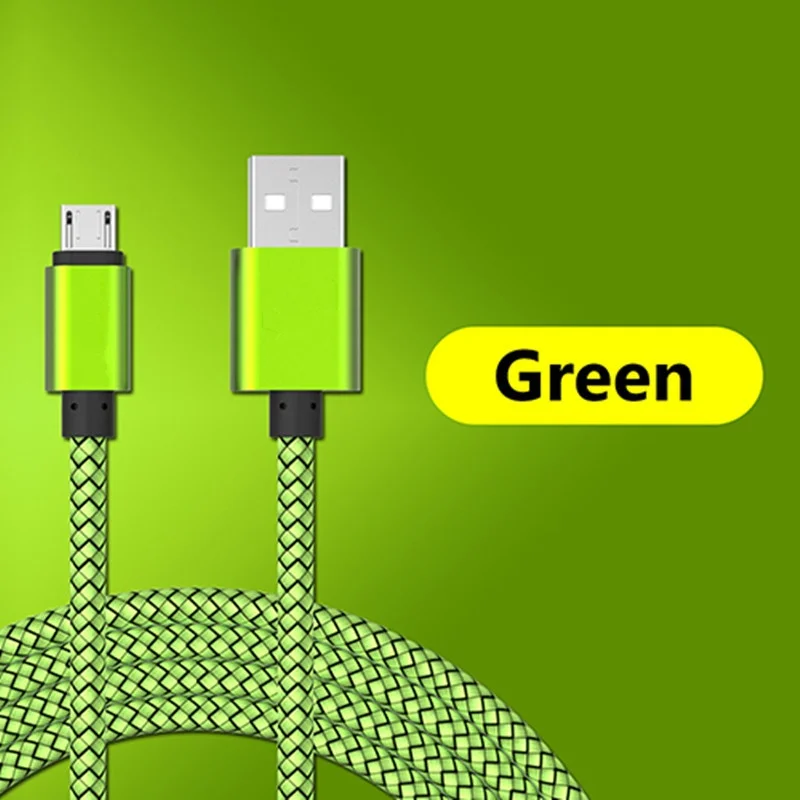 1 м нейлон 5Pin Micro usb-кабель для передачи данных(синхронизации) и зарядки и кабель для зарядного устройства для lenovo YOGA Tab 3 8,0 850F A850+ A859 A880 A889 A628T S660 S860 A560 A526 - Цвет: Зеленый