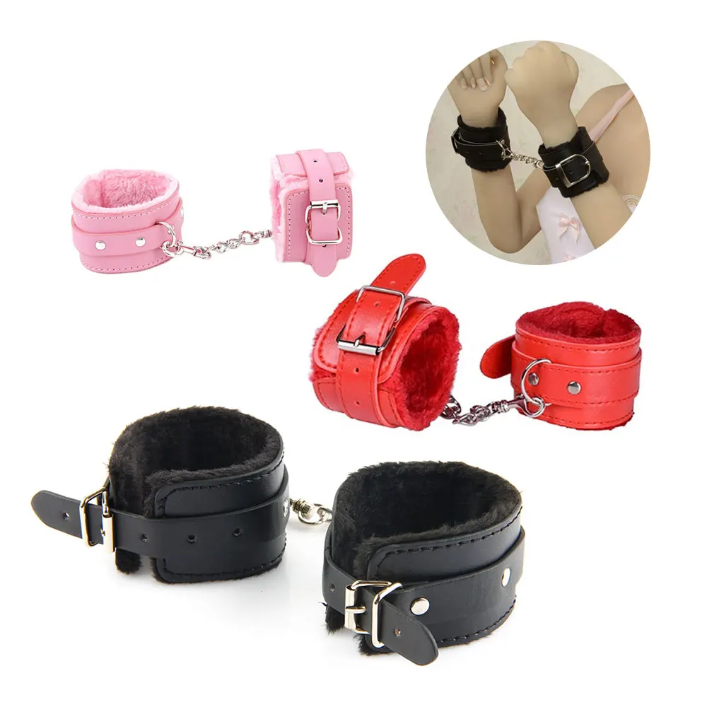 

GT 1Pair Novelty & Gag Toys Soft PU Game Leather Strap Handcuffs Toys Couples Slave Roleplay Tools Restraints Gift for Party