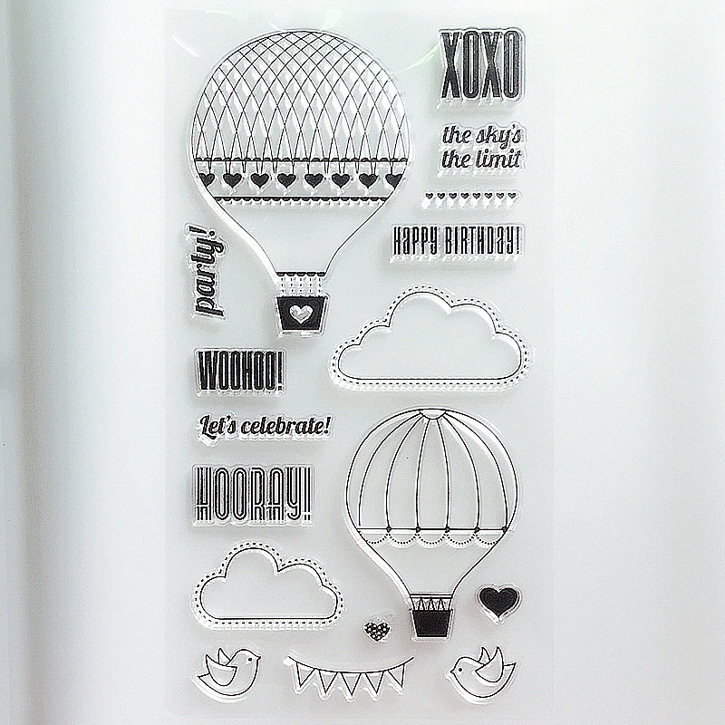

YLCS264 Balloon Silicone Clear Stamps For Scrapbook DIY Album Paper Card Decoration Embossing Folder Rubber Stamp Tools 11*20cm