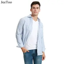 2018 Men Shirts Long Sleeve Mens Casual Dress Shirts Striped Plaid Mens Oxford Shirt Plus Size