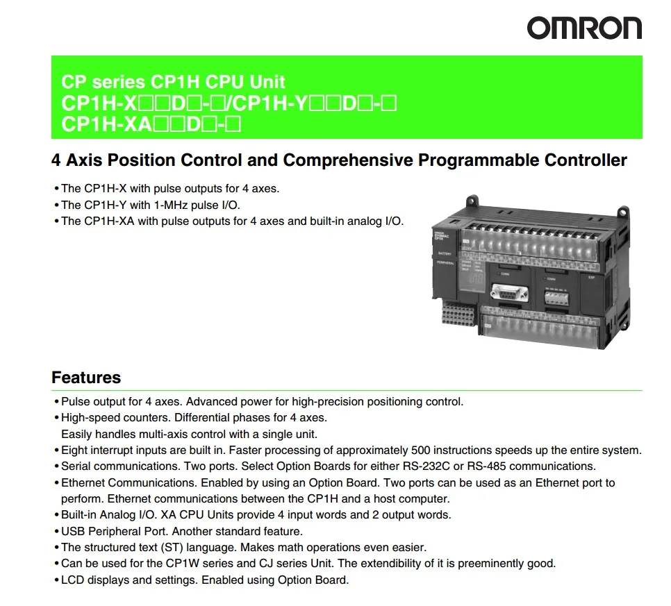 CP1H-EX40DT-D Программируемый контроллер EX40DT Оригинальный CP1H PLC Контроллер