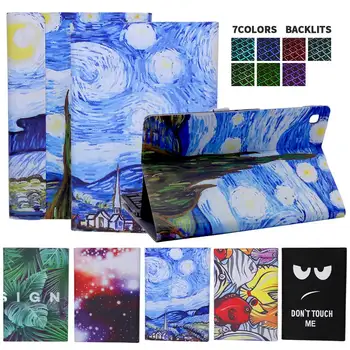 

Printed Leather Stand Case Wireless Backlight Bluetooth Keyboard Case for Samsung Galaxy Tab A 10.1 2019 T510 T515 Tablet Case