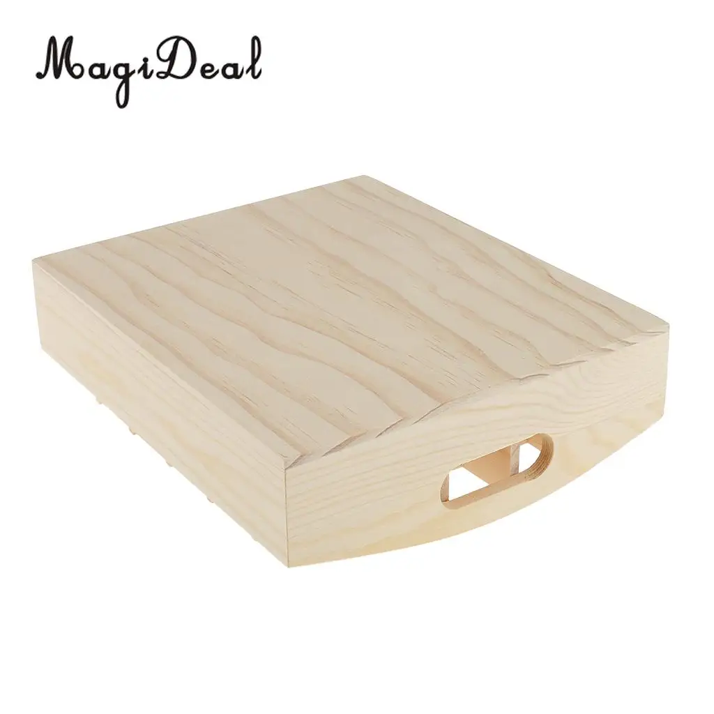 Handmade Natural Wooden Essential Oils Storage Box Display Case Holder Box +6 Roll On Cosmetic Glass Bottles Vials
