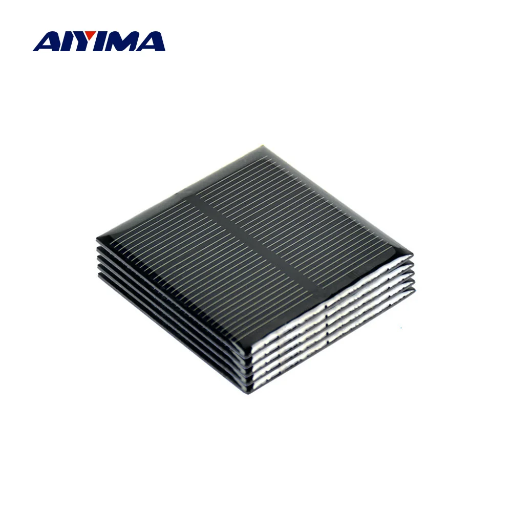 

AIYIMA 5Pcs 52x52MM Solar Panels 1.5V 250MA Solar Cell Polycrystalline Silicon Solar Battery DIY Sunpower Battery Charger