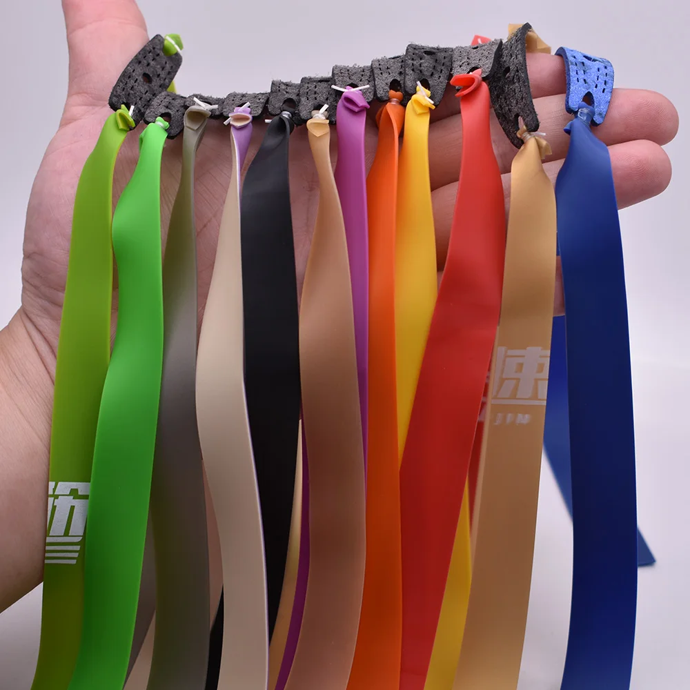 

6pcs Random Color Packed Colorful Flat Rubber Band Used For Bow And Arrow Sports 0.7mm Thickness Latex Slingshot Rubber Bands