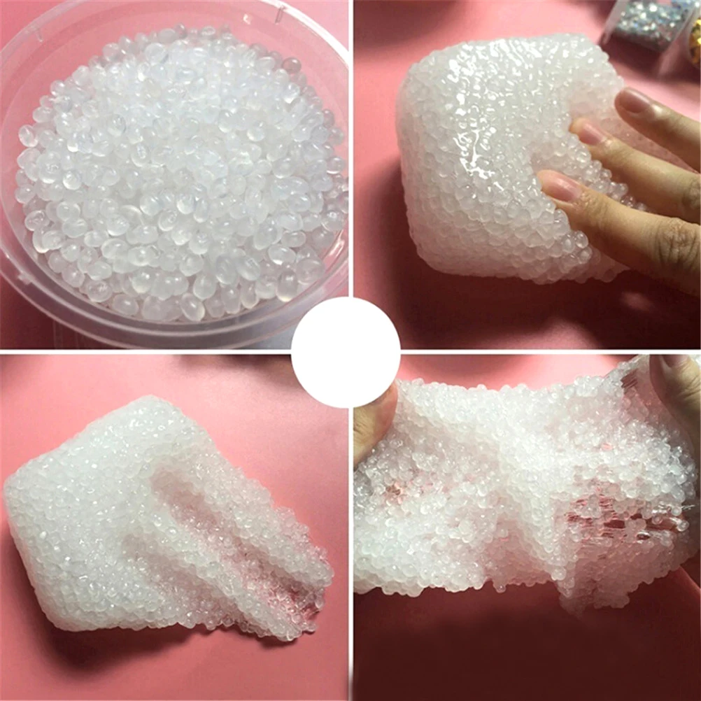 

1Pc Clear Fluffy Slime White Foam DIY Crystal Dough Antistress Sludge Toy Rice Grains Plasticine Modeling Clay For Kid Toy