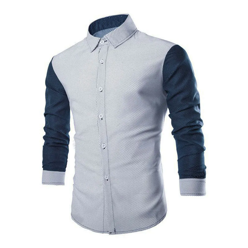 Модная мужская Роскошная рубашка с длинным рукавом, повседневная приталенная Стильная блуза, рубашки, Прямая поставка 0727