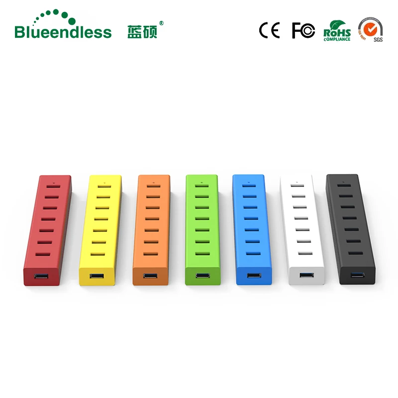 Blueendless H705U3 высокоскоростной новый 7 портов концентратор с USB 3 0 для ПК Macbook ноутбук