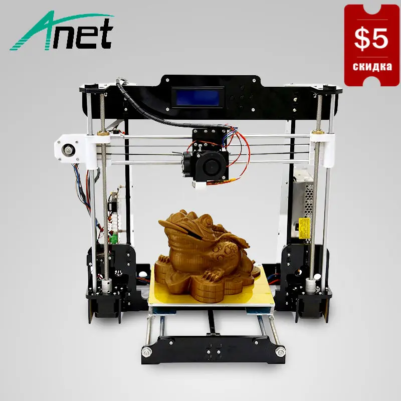 Anet A8 3D Printer High Precision Easy Assembly DIY Kit High Quality Hot Bed LCD Screen 8GB SD Card MK8 Nozzle Moscow Warehouse