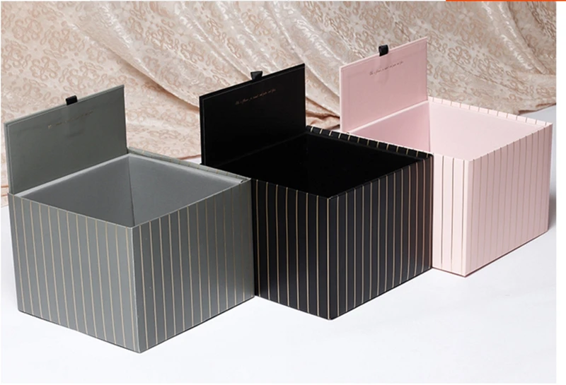 

5pcs Square Flower Box Florist Packing Gift Box With Lid Weeding Party Gifts For Guests Flower Bouquet Package 25*25*15CM
