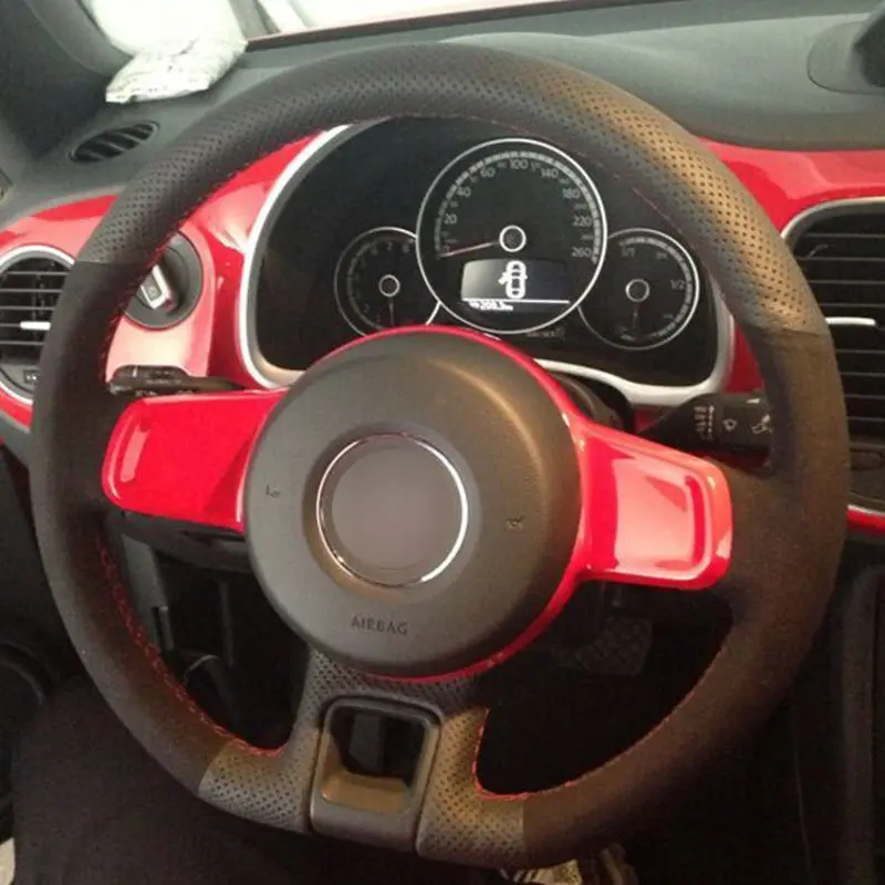 Кожаный чехол на руль для Volkswagen Beetle 2012 2016|Чехлы руль| |
