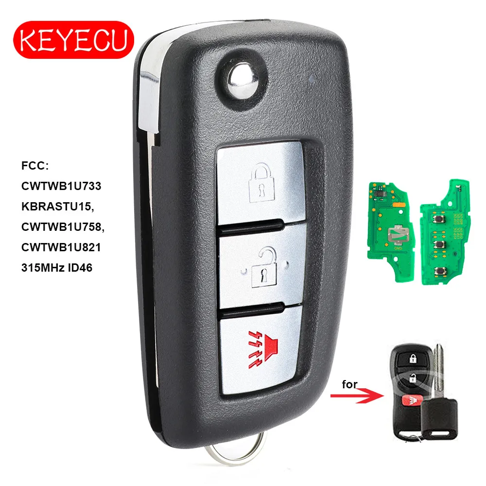 Запасной ключ Keyecu обновленный дистанционный 315 МГц и чип брелок ID46 для Nissan Infiniti FX35