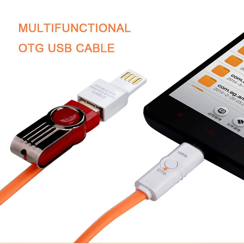 New Brand Multi Function LED Micro USB OTG Cable For Android Data Line