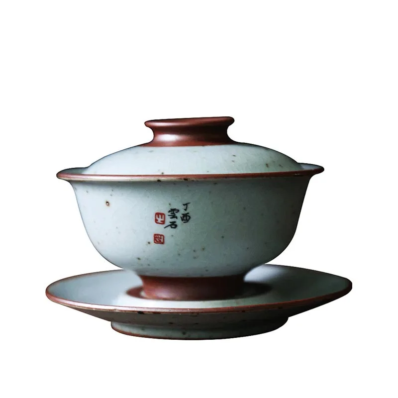 

150ml Japanese Style Coarse Pottery Gaiwan Ceramic Kung Fu Tea Set Chinese Masters Cup Tea Tureen Teacup Tea Bowls Home Teaware