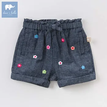 

DB8279 dave bella summer baby fashion print denim shorts infant toddler pants children girl casual clothes 1 pc