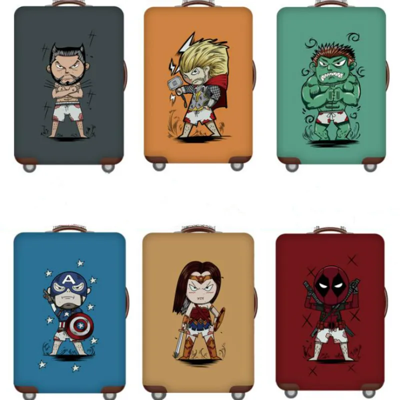

1PC 18"-32'' Elastic Travel Luggage Cover Suitcase Protective Deadpool/Captain America/Thor/Hulk/Wonder Woman Case Protector